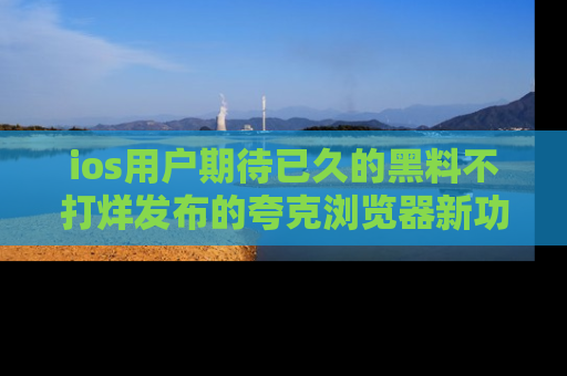 ios用户期待已久的黑料不打烊发布的夸克浏览器新功能上线啦！