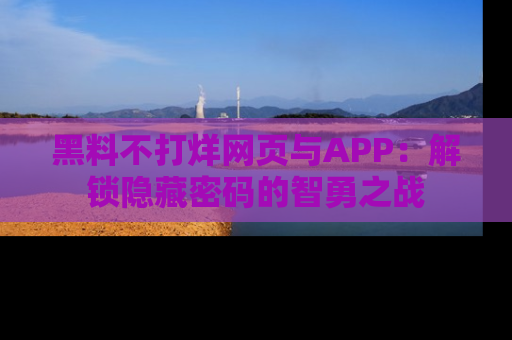 黑料不打烊网页与APP：解锁隐藏密码的智勇之战